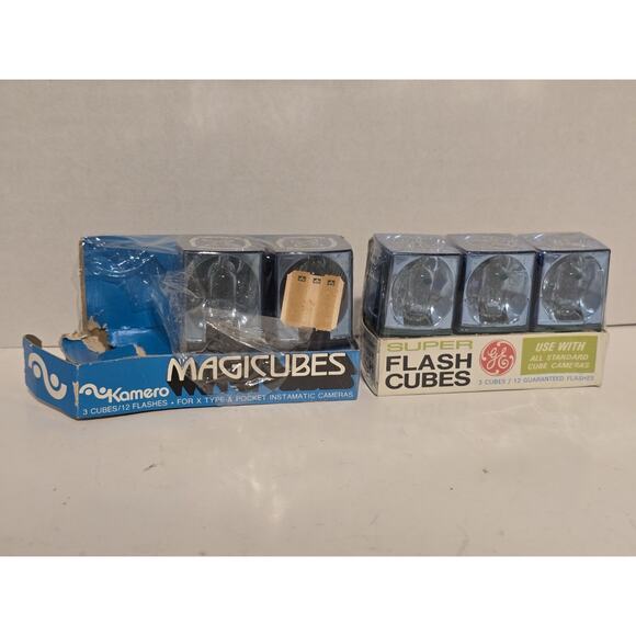 3 GE SUPER CUBES & 2 Magicubes Flashcubes Flashbulbs For A Vtg Polaroid Camera - Picture 1 of 6